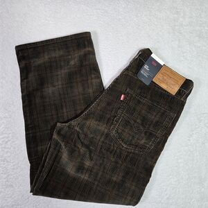 Levis Premium 578 Baggy Corduroy Mens 32x30 Jeans Brown Ennis Plaid Pants